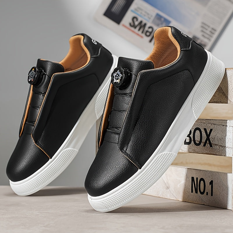 Men's Casual Slip-Resistant Sports Shoes with Buckle Closure