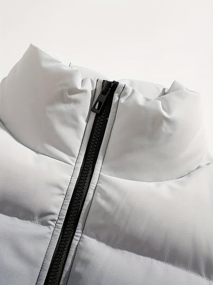 Տղամարդու գունային բլոկներով կարված բաճկոն - հարմարավետ բրդյա ծածկույթով ձմեռային բաճկոն՝ կանգնած օձիքով, կայծակաճարմանդով և բազմաթիվ գրպաններով՝ ամենօրյա հագուստի համար, ձմեռային բաճկոն, հաստ