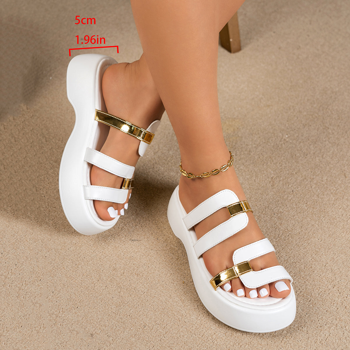Women's Comfortable Platform Slip-On Open Toe Slippers