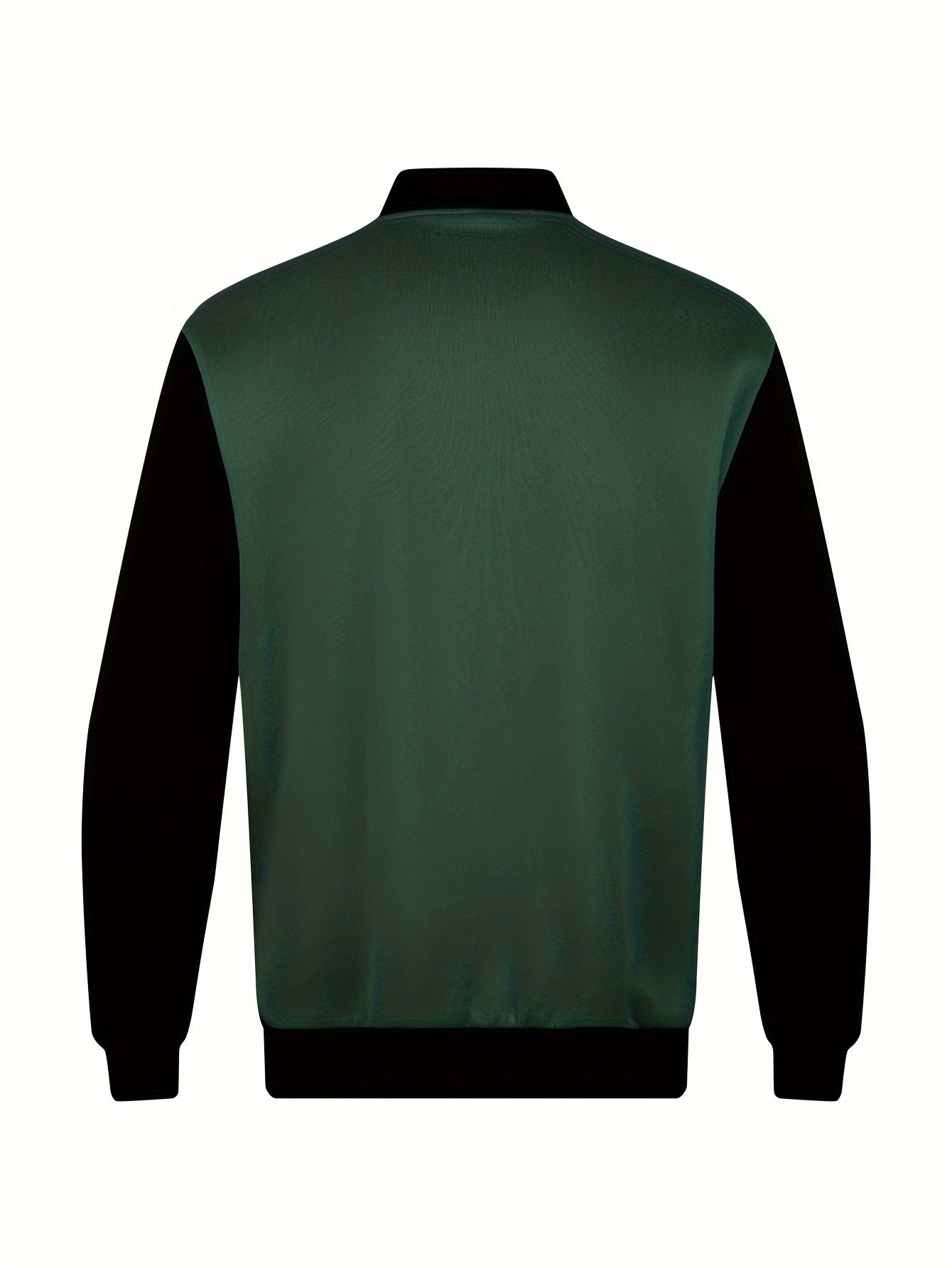 Տղամարդու տառային նախշերով կոնտրաստային գույնի բեյսբոլի բաճկոն