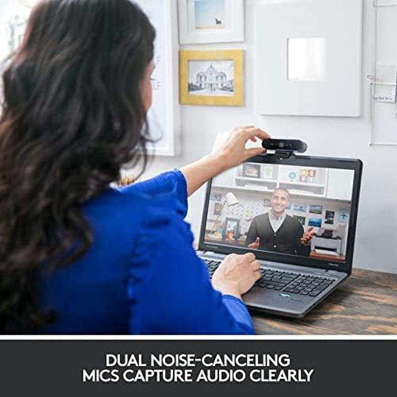 Logitech Brio PRO X 4K Webcam, Ultra 4K HD Video Calling, Noise-Canceling Mic, HD Auto Light Correction, Adjustable Field of View, Microsoft Teams, Zoom, Google Voice, Pc/Mac/Laptop/Macbook/Tablet