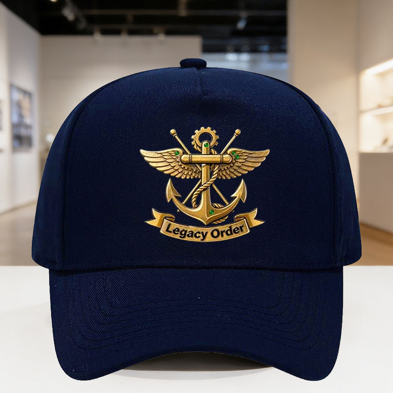 Unisex Vintage Golden Anchor Baseball Cap - Breathable Polyester