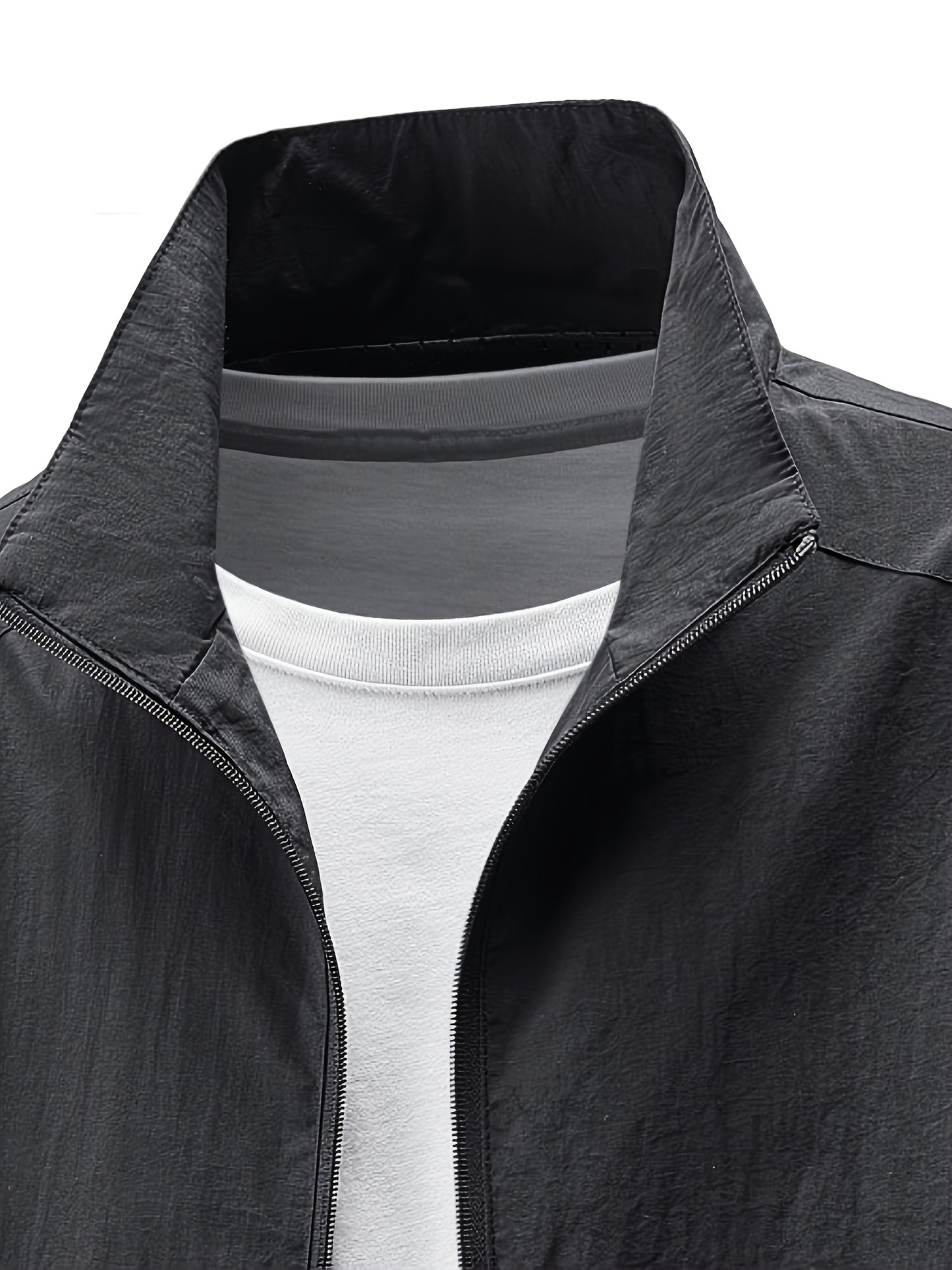 Տղամարդու ձիթապտղի կանաչ բոմբեր բաճկոն՝ կանգնած օձիքով - ամենօրյա, հարմարավետ, կայծակաճարմանդով վերնազգեստ՝ բացօթյա գործունեության համար, ամենօրյա հագուստ | Կանգնած օձիքով բաճկոն | Կայծակաճարմանդով բաճկոն