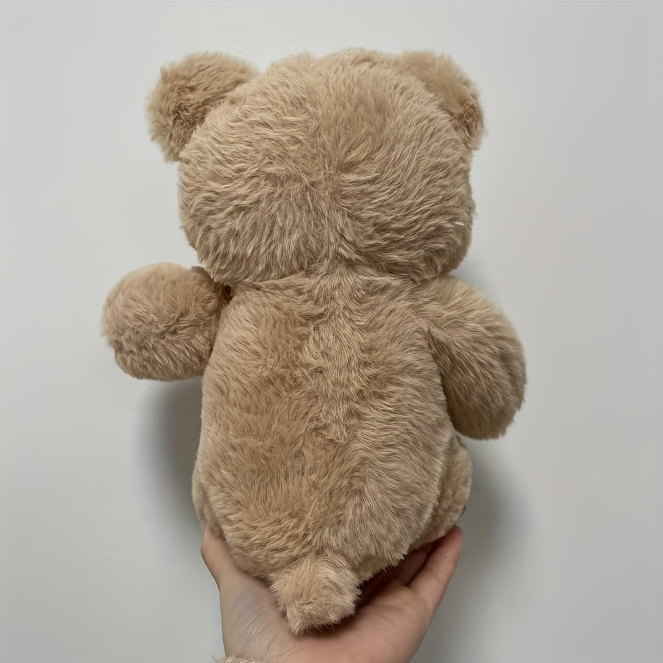 1 Cartoon Bow Bear Plush Toy, 31cm/12.2in, Available in Light Brown and. Suitable for Halloween, Thanksgiving, Christmas, New Year, Valentine's Day, Mother's Day, Carnival, Easter. Ideal for Living Room, Sofa, Bedroom, Bedsid