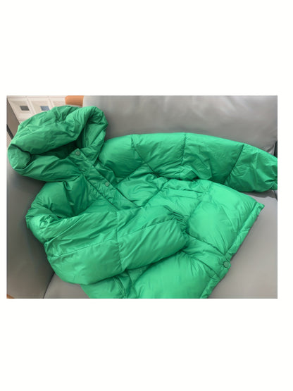 Կանացի նորաձև ձմեռային կայծակաճարմանդով և գլխարկով բաճկոն - ամենօրյա, հաստ վերնազգեստ գրպաններով, երկար թևքերով, չձգվող գործվածք, միագույն, 100գ/մ², իդեալական է ցուրտ եղանակի համար, ձմեռային հագուստ