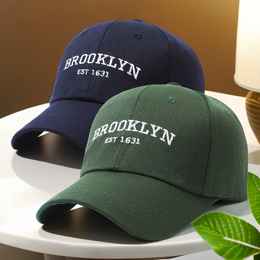 Ասեղնագործ BROOKLYN բեյսբոլի գլխարկներ՝ կարգավորվող ունիսեքս 2-հատանոց փաթեթ