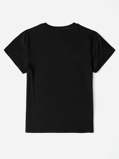 Women’s Casual Cotton Blend T-Shirt with M Letter Print, Summer