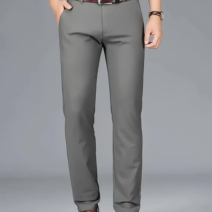 New Casual Formal Pants for Men in Four Seasons, Featuring a Business Style with Trendy Long Trousers. Fashionable And Versatile Men'S Elastic Dress Pants with a Comfortable Classic Design for Casual Wear.