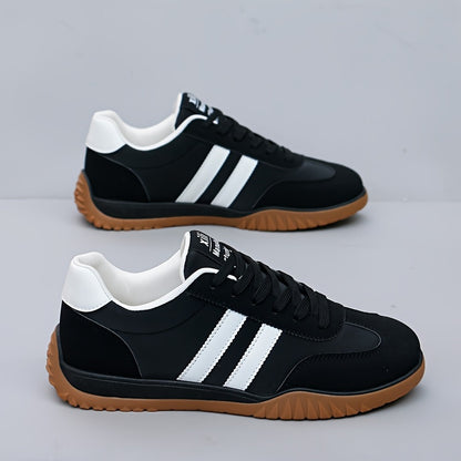 Men's Casual Comfortable Low Top Lace Up Sneakers, Non-slip Breathable Canvas Shoes For All Seasons