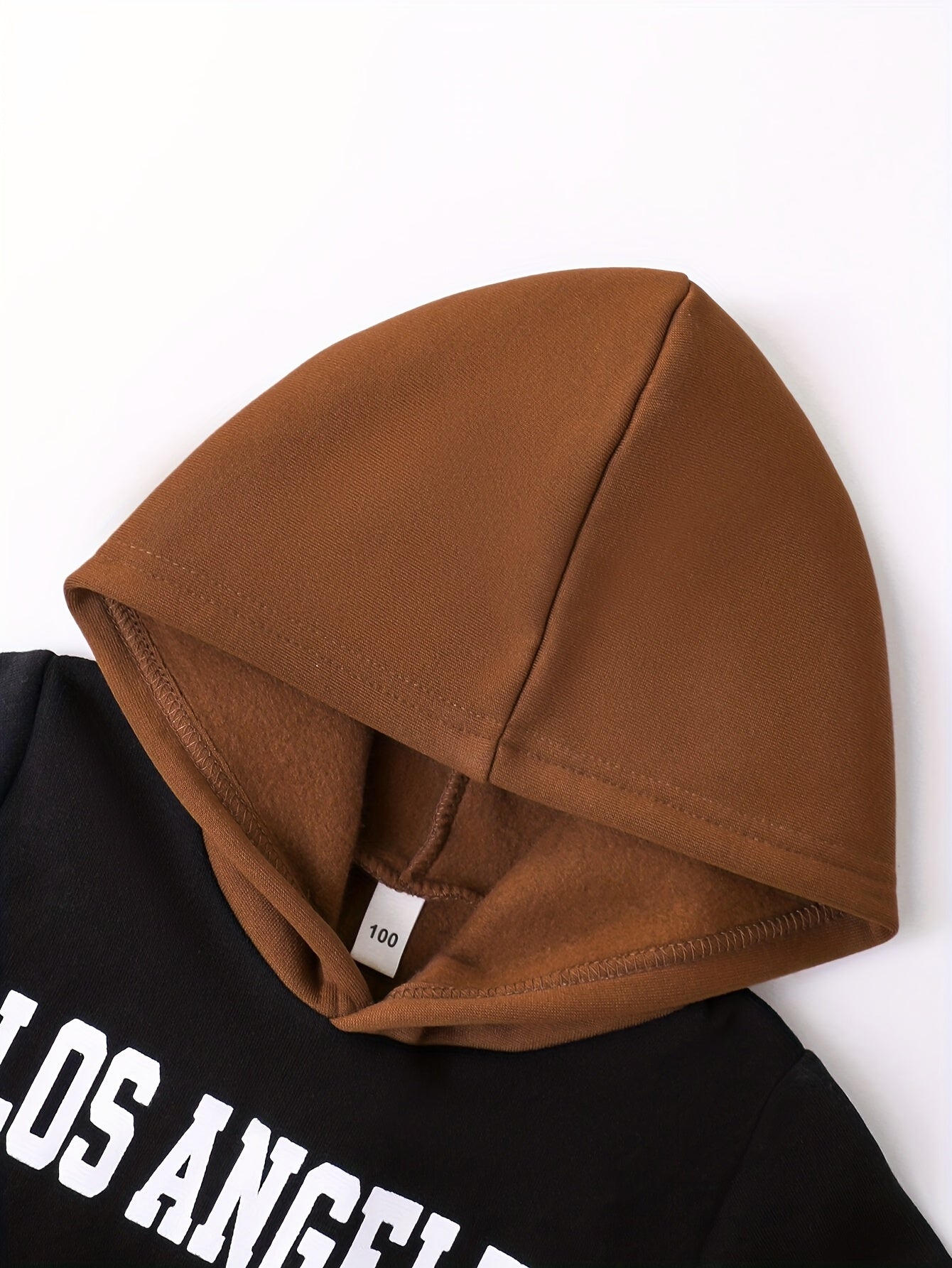 2pcs Boys' Autumn/Winter Fleece-Lined Hooded Sweatshirt and Pants Set, Simple Letter Print Fashion Classic Outfit for Outdoor Sports and Casual Wear, 100% Polyester Knit Stretch Fabric, Ideal Gift Choice for Kids, Perfect for