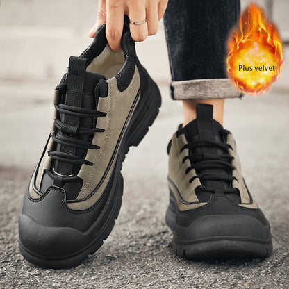 Men's Winter Casual Soft-Soled Lace-Up Shoes, Korean Style