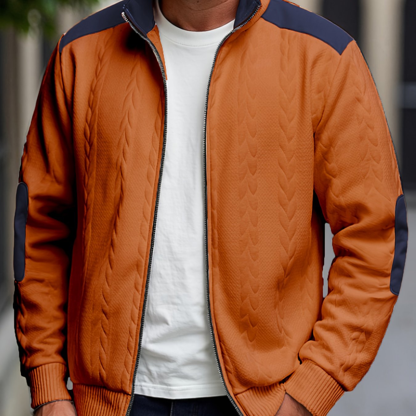 Men'S Light Blue Quilted Zip-Up Jacket - Casual Fall/Winter Outerwear with Stand Collar, Long Sleeves, and Front Pockets, Perfect for Casual Attire, Autumn Winter Apparel | Quilted Texture Jacket | Zippered Jacket