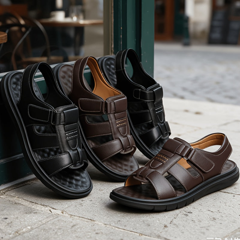 Men's Large Size Casual Sandals with Lightweight PU Sole