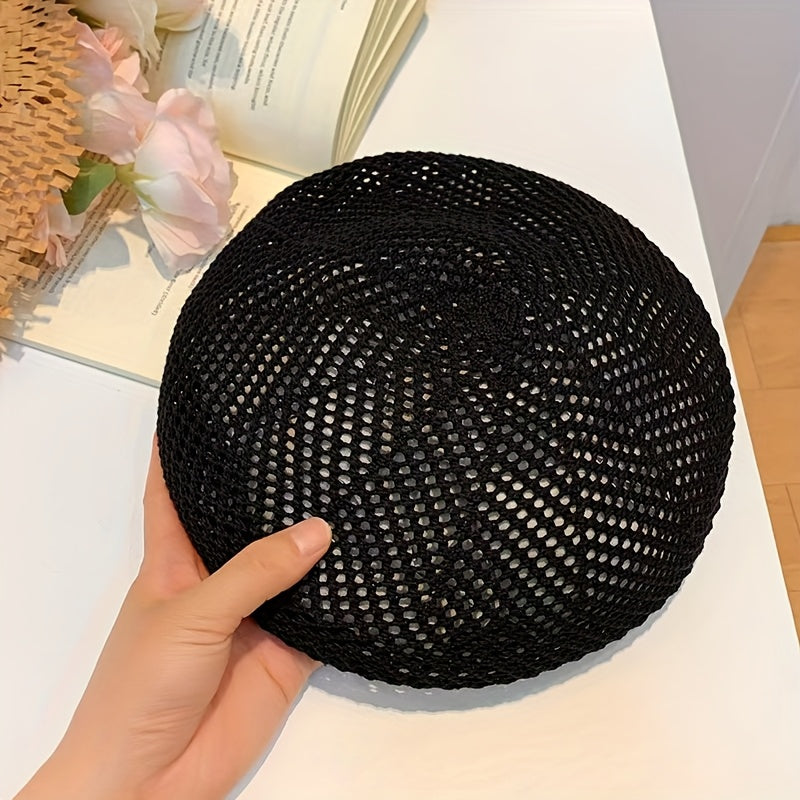 Women's Breathable Acrylic Dome Beret - Soft Octagonal Beanie