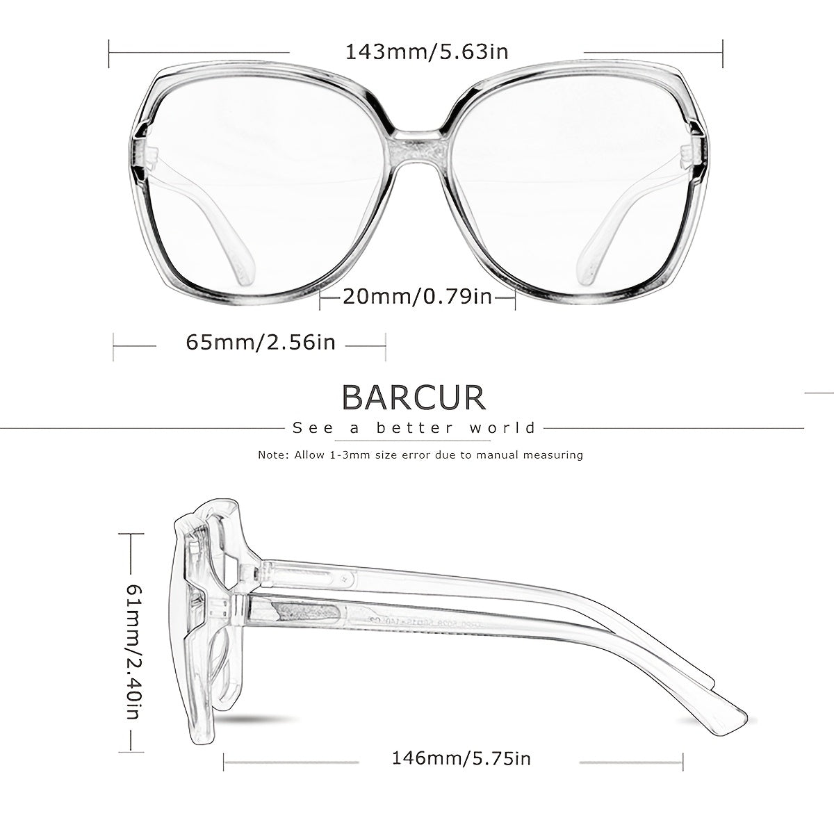 Oversized Gradient Polarized Sunglasses for Men & Women