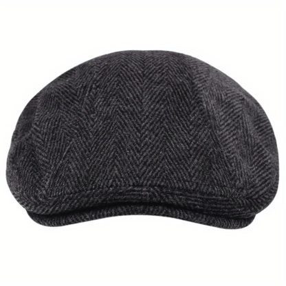 Men'S Knit Fabric Flat Cap - Textile Material ≥80%, Herringbone Pattern, Hand Wash/Dry Clean, Leisure Sun Hat, Mixed Color (1-Pack)
