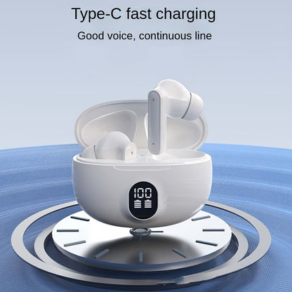 LED power display wireless headphones, Type-c charging case, long range, low latency, adaptable to cell phones, tablets, laptops, compact and portable, exquisite wireless earbuds, sports music lovers gift preferred recommenda