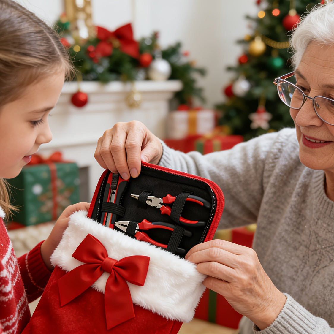 Christmas And New Year Gifts 18pcss Household Multi-Function Repair Tool Set 11pcs Set Including Slotted And Phillips Screwdrivers / Utility Knife / Electrical Tester / Insulation Tape / 3-Meter Tape Measure / 6-Inch Adjustab