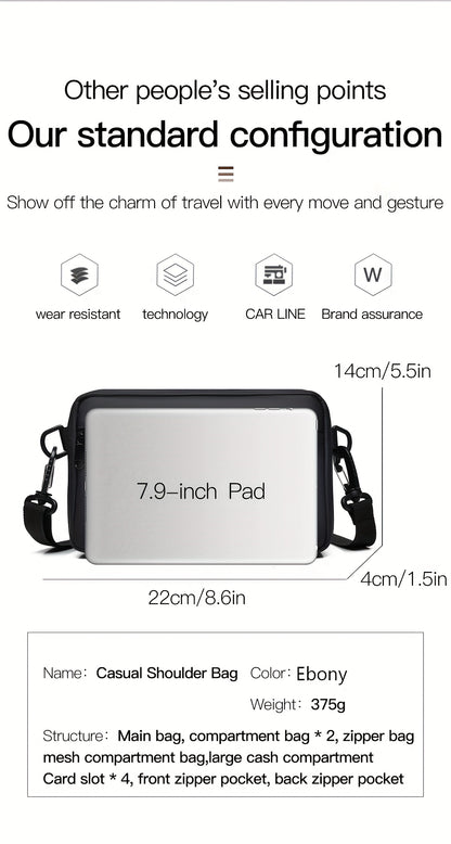 WEIXIER Unisex Fashion Messenger Bag, Shoulder Satchel with Detachable Strap, Polyester Lined, Business Briefcase for Commuting  Outdoor, Ideal Gift for Husband Or Boyfriend