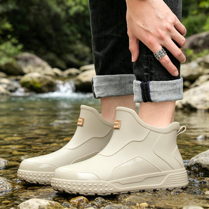 Unisex Low-Top Waterproof Rubber Rain Boots for All Seasons