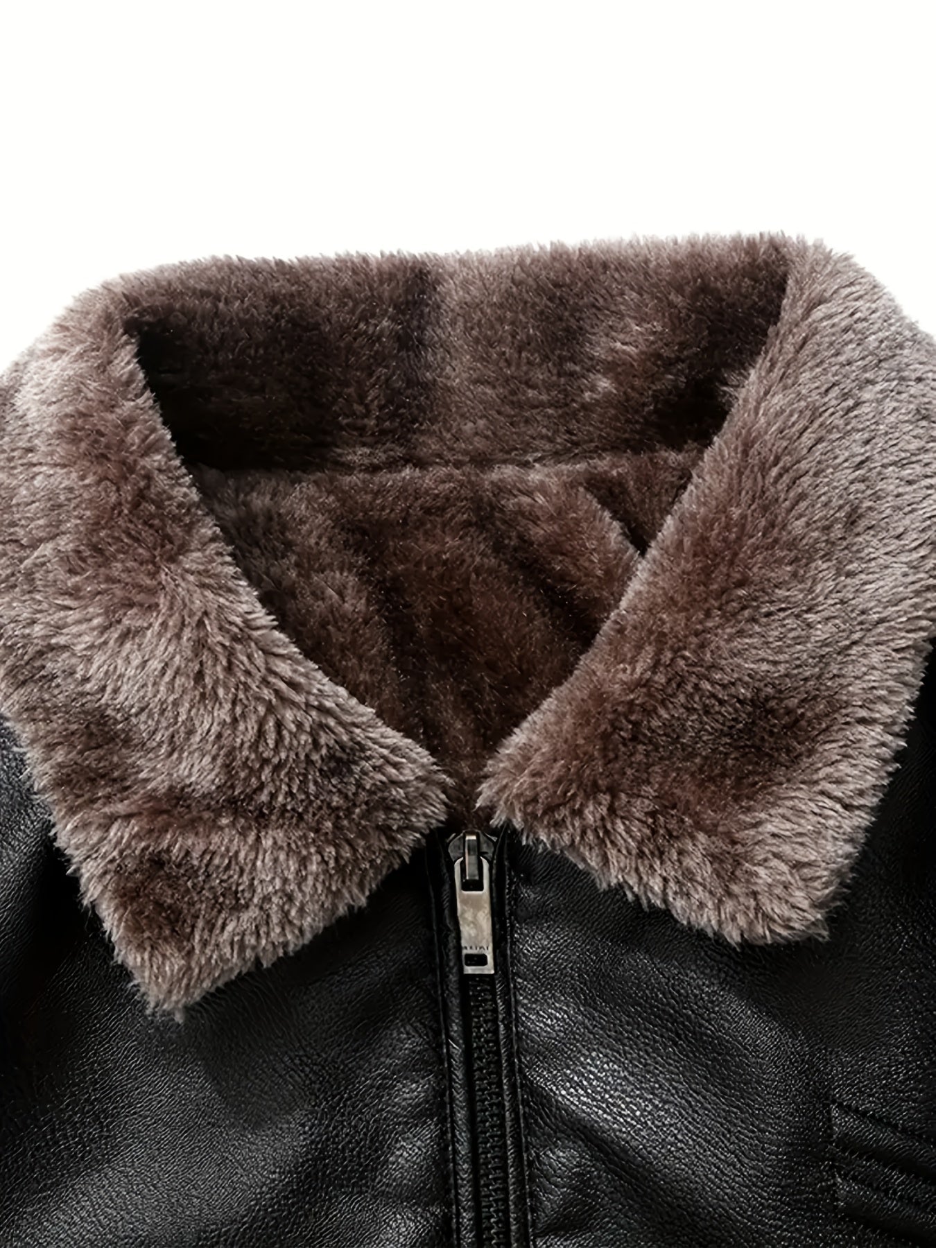 Men's Windproof Winter Jacket with Fleece & Collar, Zippered Pockets, Warm Coat for Skiing, Hiking, Motorcycle Riding - Hand Washable Cold Weather Outerwear (Black/Brown), Winter Clothes Men, Bomber Jackets For Winter, Mens W