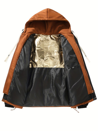 Կանացի բաց կապույտ, գլխարկով փքված բաճկոն - հարմարավետ, բրդյա ծածկույթով ձմեռային վերարկու՝ լարերով, առօրյա ոճ՝ ցուրտ եղանակի համար, ձմեռային վերարկու