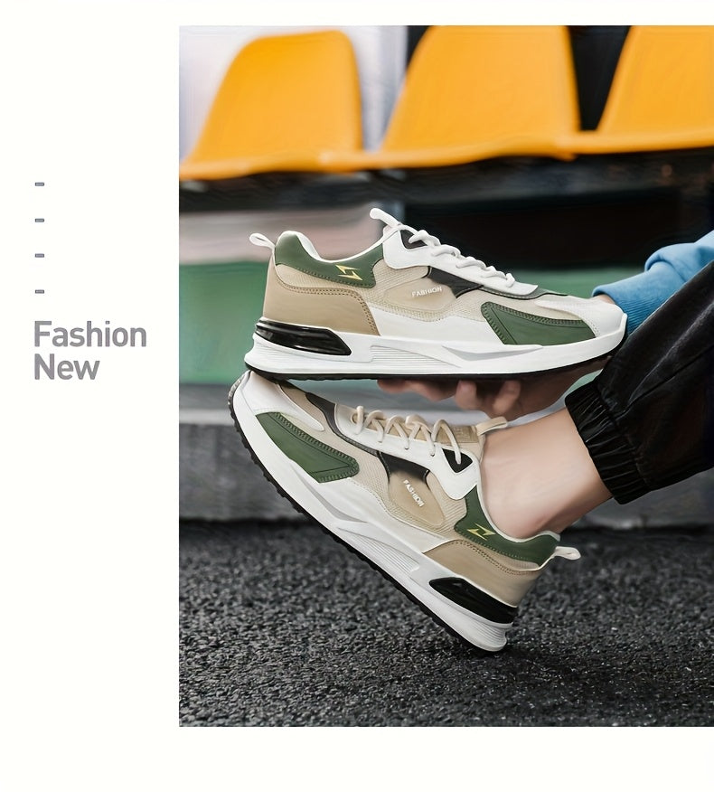 1pc Men'S Cross-Training Shoes | Large Size Casual sneakers for Running and Outdoor Activities, Fashionable, Lightweight, All-Season, Fabric Upper and Sole, PVC Sole, Lace Closure - Warrenxilu - ayq