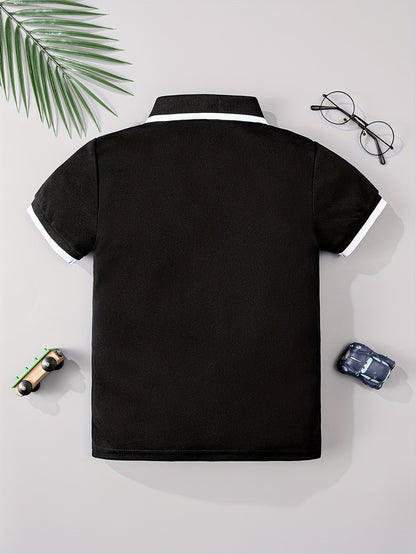 Kids' Classic Black & White Casual Polyester Shirts
