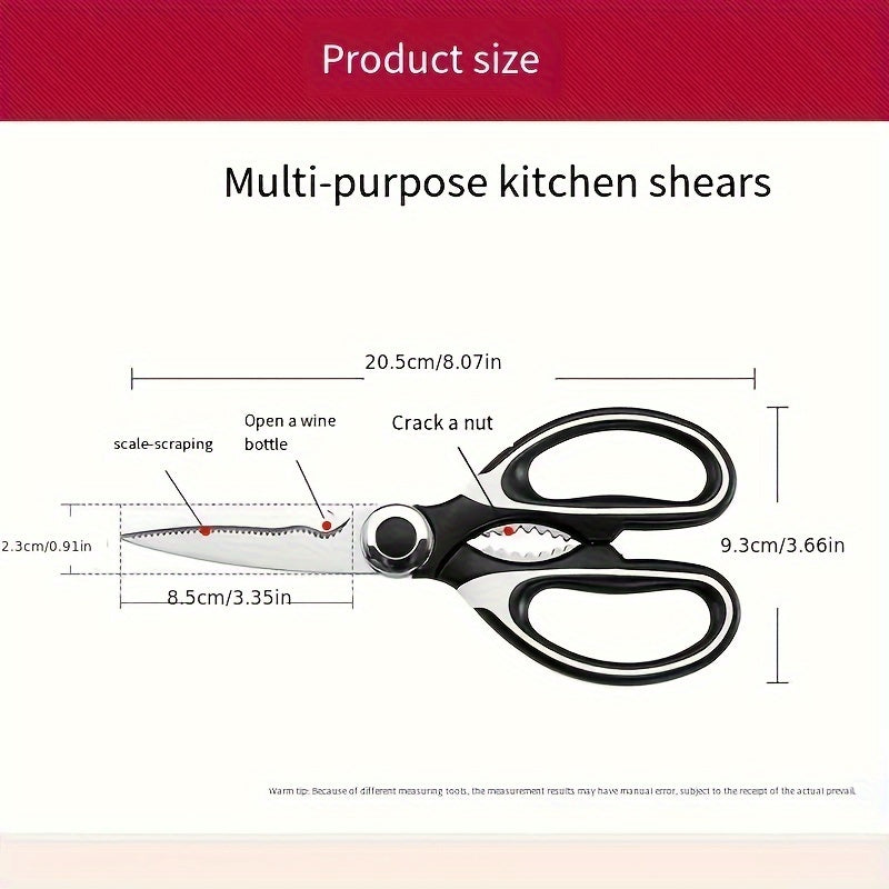 Kitchen Scissors Household Advanced Multi-Functional Scissors Kill Fish Barbecue Cut Bone Special Stainless Steel Sharp Food Scissors
