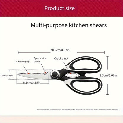 Kitchen Scissors Household Advanced Multi-Functional Scissors Kill Fish Barbecue Cut Bone Special Stainless Steel Sharp Food Scissors