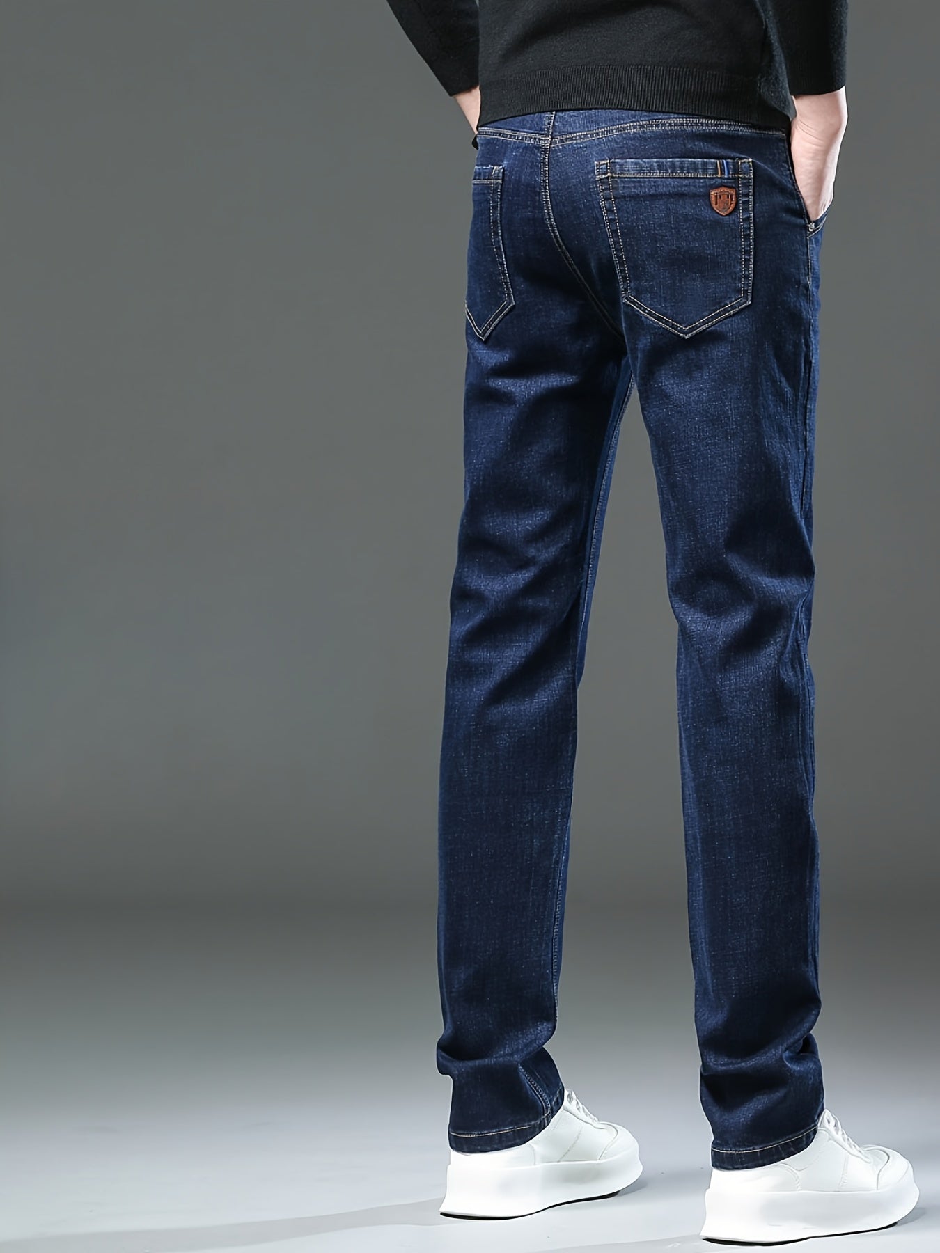 High-quality Men's Denim Trousers, Business Style, Elastic Men's Pants, New Autumn/winter Fashion Trend - ayq