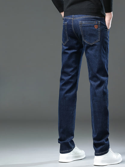 High-quality Men's Denim Trousers, Business Style, Elastic Men's Pants, New Autumn/winter Fashion Trend - ayq