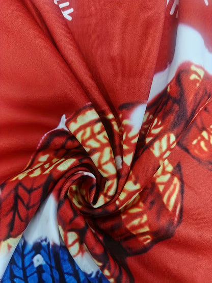 Women's Elegant Red & White Winter Snowflake & Snowman Print A-Line Dress with Square Neckline - Machine Washable Floor-Length Party Dress for Christmas, New Year's Eve, Everyday Winter Outfits - Festive Party Attire with Poi