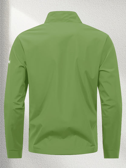 Unisex Casual Sport Bomber Jacket with Stand Collar for Spring-Fall