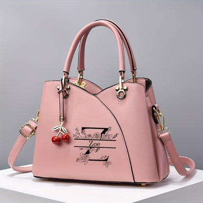 Personalized Large 26-Letter Elegant Tote Bag with Tassel