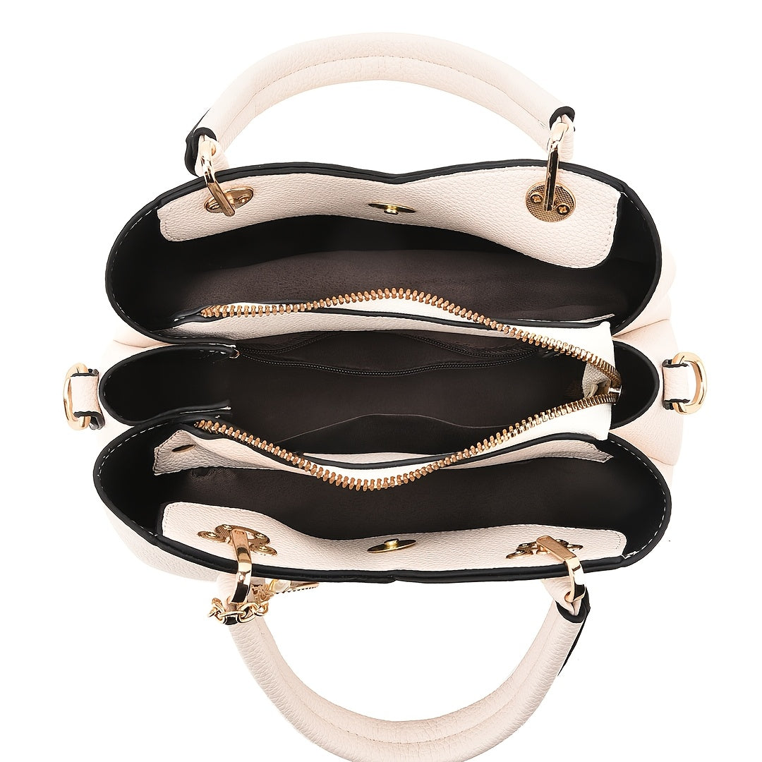 Նորաձև կանացի ձեռքի պայուսակ - Էլեգանտ պայուսակ կայծակաճարմանդով և պոլիեսթերային աստառով