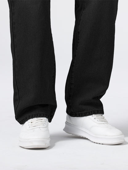 Loose Fit Straight Leg Jeans, Men's Casual Street Style Distressed Denim Pants For All Seasons