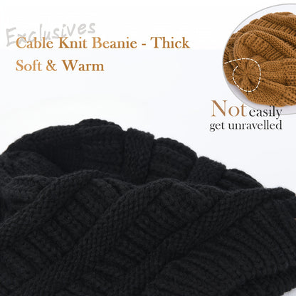 Unisex Chunky Polyester Beanie for Fall and Winter