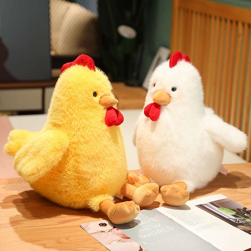 30Cm/11.81In Cute Chicken Plush Toy Soft Stuffed Animal Realistic Rooster Doll Comfortable Home Decor Plush Gift for Birthdays And Christmas