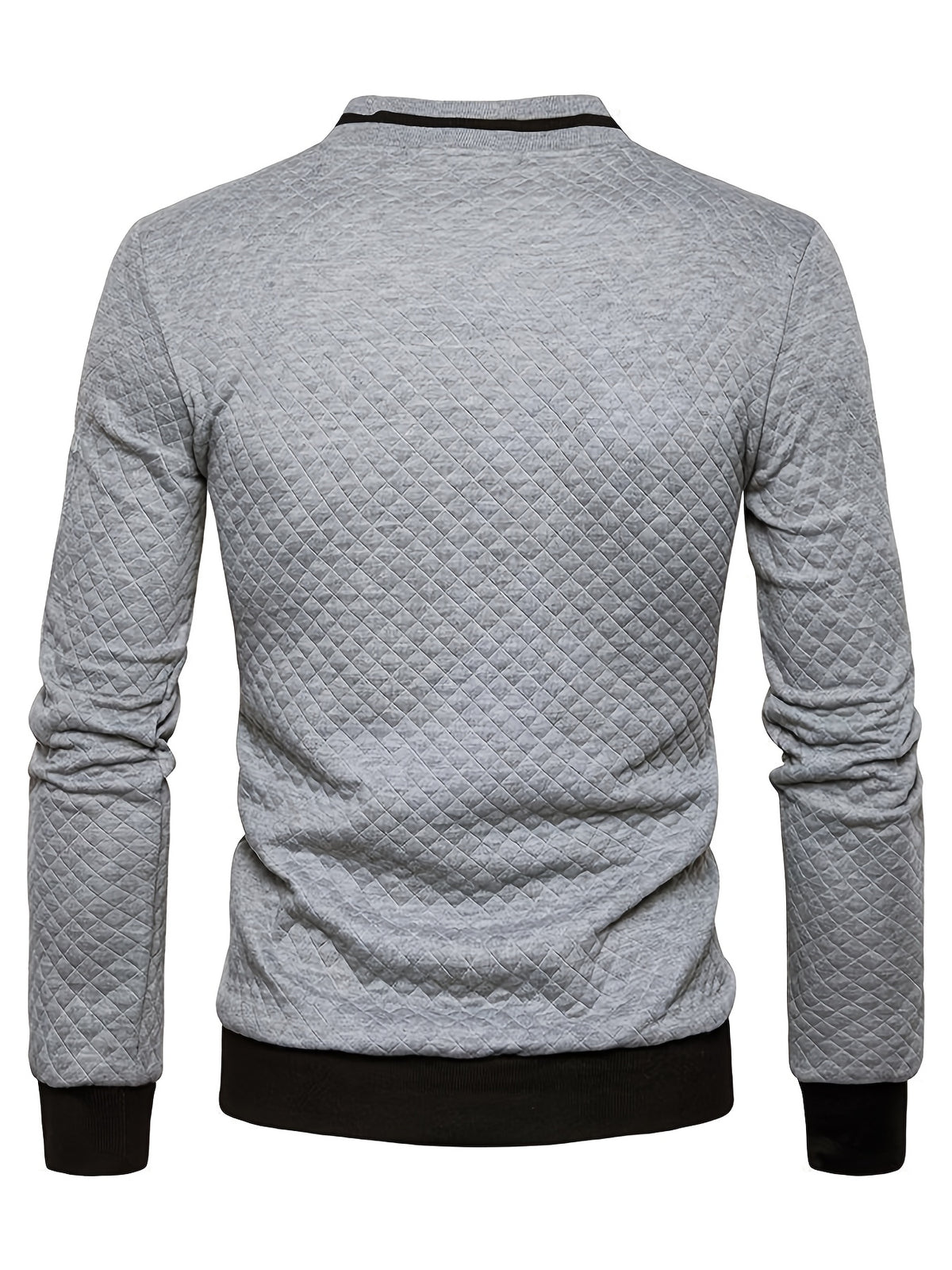 Men's Quilted Baseball Jacket with Stand Collar for Spring/Fall