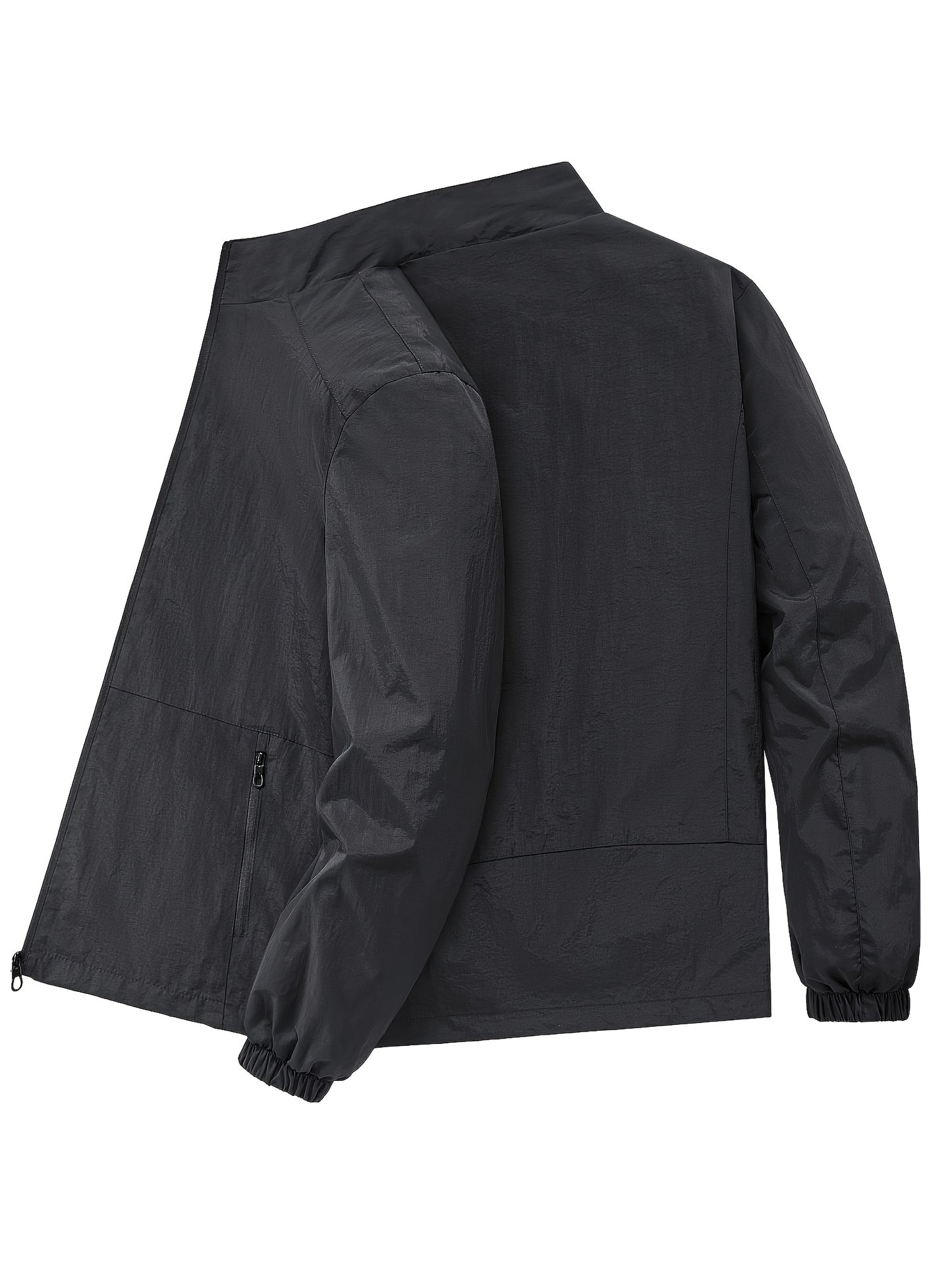 Տղամարդու ձիթապտղի կանաչ բոմբեր բաճկոն՝ կանգնած օձիքով - ամենօրյա, հարմարավետ, կայծակաճարմանդով վերնազգեստ՝ բացօթյա գործունեության համար, ամենօրյա հագուստ | Կանգնած օձիքով բաճկոն | Կայծակաճարմանդով բաճկոն