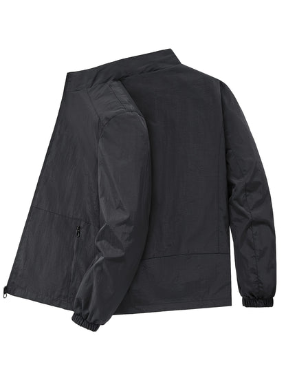 Տղամարդու ձիթապտղի կանաչ բոմբեր բաճկոն՝ կանգնած օձիքով - ամենօրյա, հարմարավետ, կայծակաճարմանդով վերնազգեստ՝ բացօթյա գործունեության համար, ամենօրյա հագուստ | Կանգնած օձիքով բաճկոն | Կայծակաճարմանդով բաճկոն