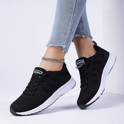 Women's Lightweight Breathable Mesh Running Shoes - Comfortable Low-Top Sneakers with Non-Slip MD Sole, Lace-Up Closure, and Stylish Pink Accents for All Seasons