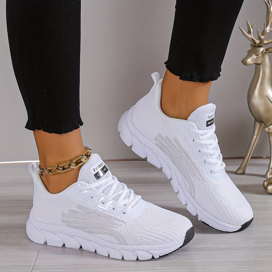 Women's Casual Mesh Breathable Running Shoes, Lightweight Soft Soled Outdoor Travel Sneakers