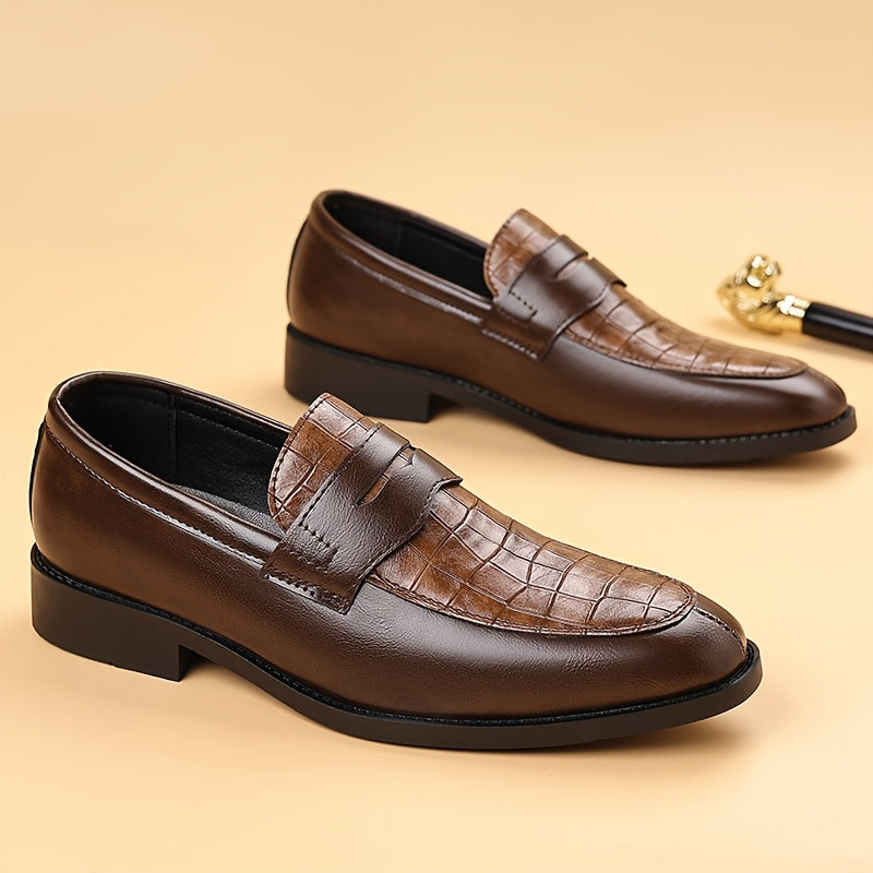 Men's Business & Casual Oxford & Derby Shoes, Slip-On PU, All-Season