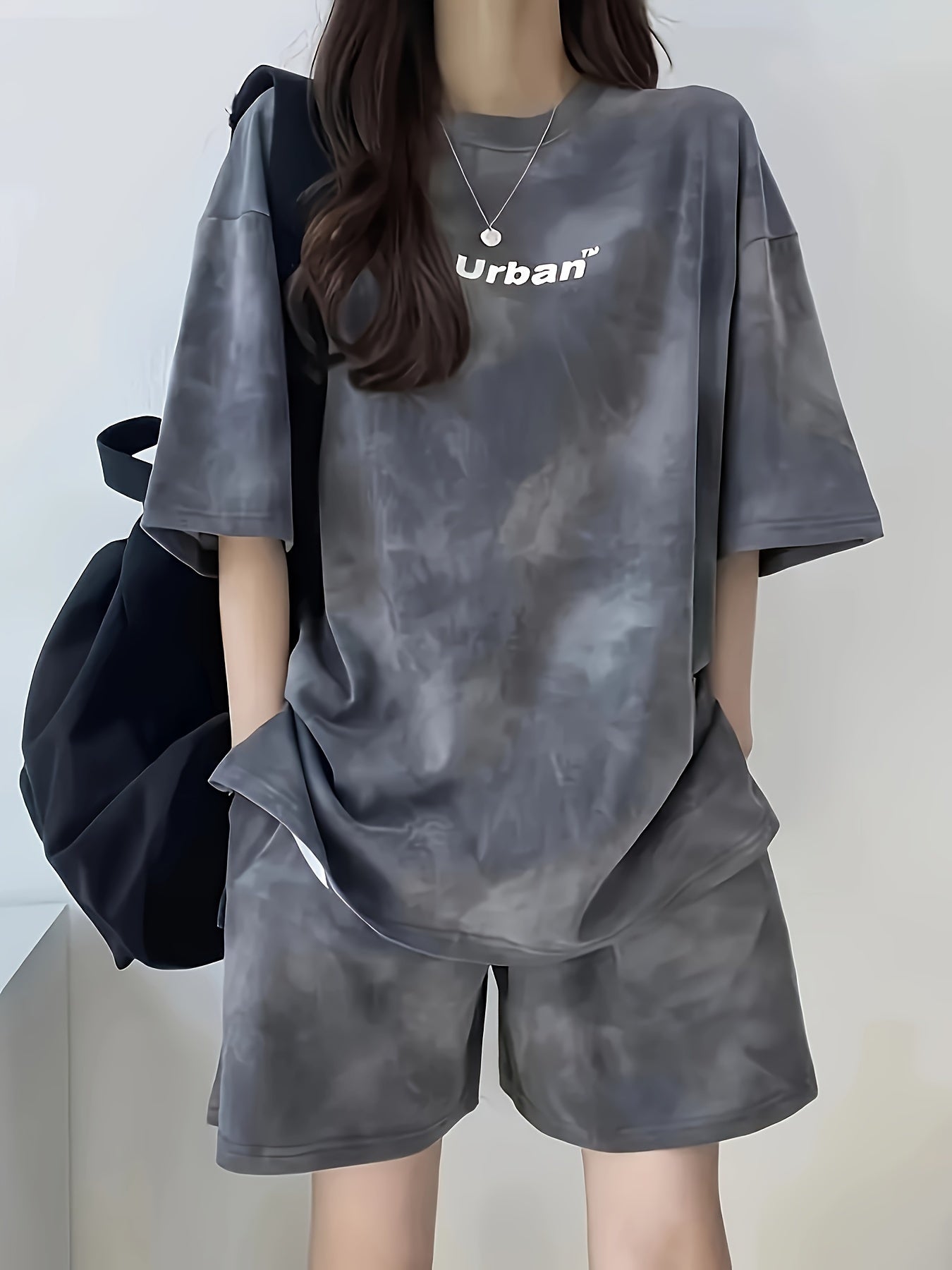 Women's Tie-Dye Loose Fit Short Sleeve Pajama Set