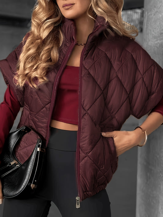 Women's Sleeveless Quilted Jacket Slim Fit for Spring Fall
