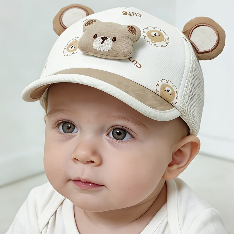 Baby Baseball Cap with Bear Pattern for Spring & Summer