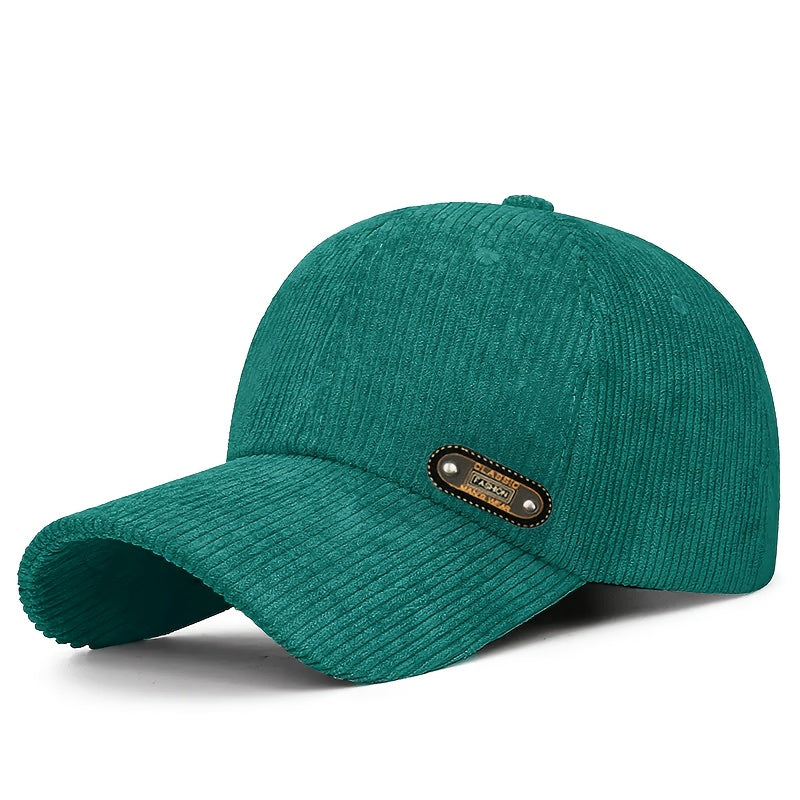 Unisex Corduroy Baseball Cap for Autumn and Winter Casual Wear