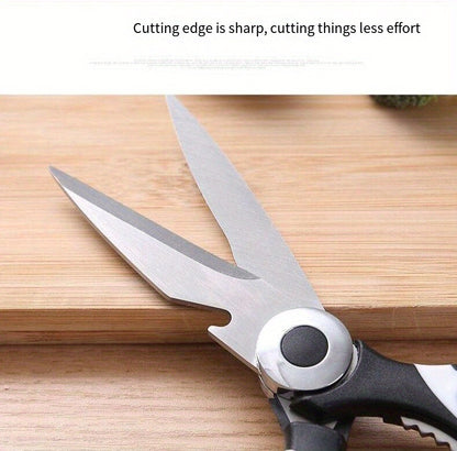 1pc, Kitchen Scissors, Poultry Shears, Kitchen Shears, Kitchen Fish Bone Scissors, Multifunctional Stainless Steel Chicken Bone Scissors For Duck Fish, Food Scissors, Kitchen Meat Scissors, Nut Opener, Bottle Opener, Kitchen